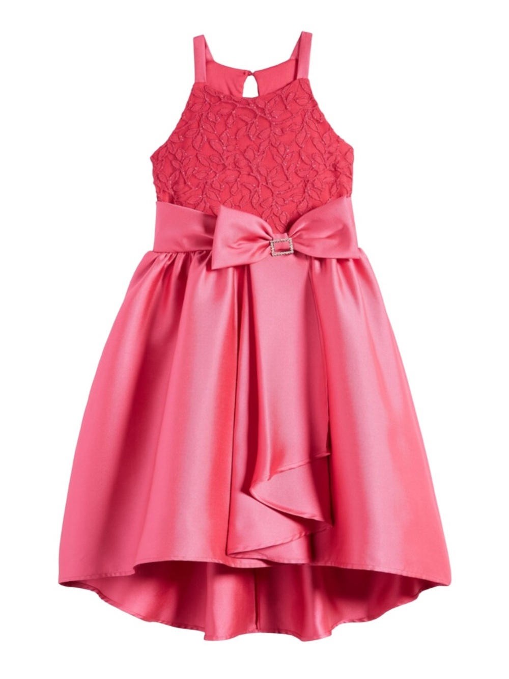 Pink Lace & Satin Party Dress by Love, Nickie Lew- High-Low Party Dress-Size 16